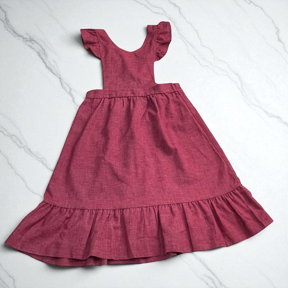 Vintage Mike’s Girls Ruffled Halter Dress - Dark Blush Pink Youth Size 10
